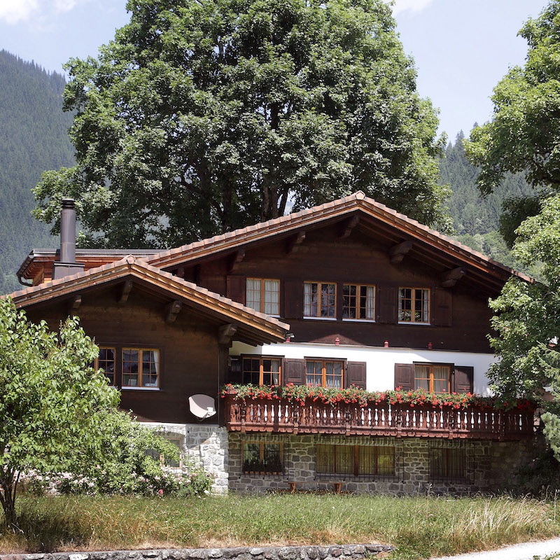 Chalet Maldeghem in the summer in Klosters, Switzerland