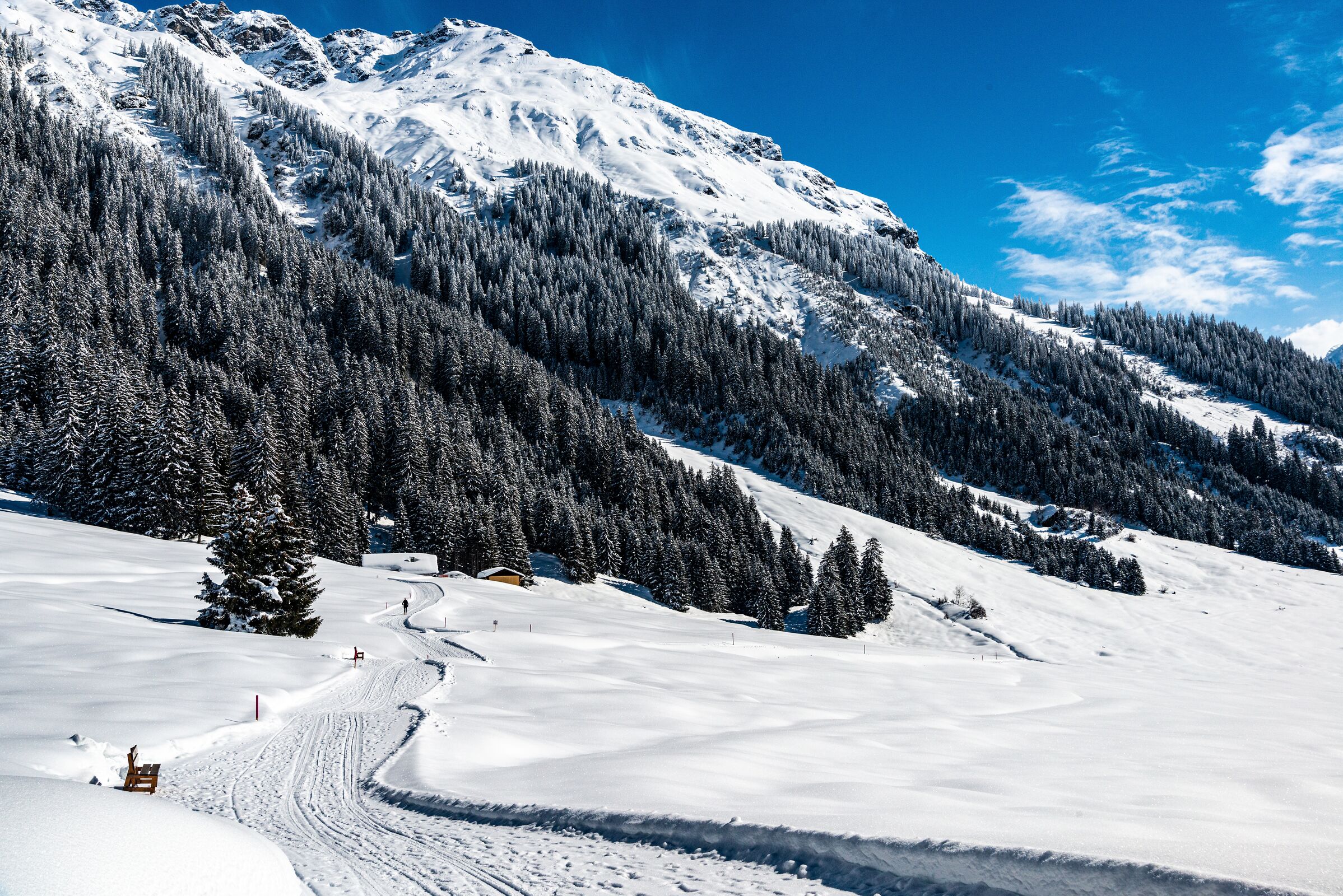 Klosters ski area with mountains behind